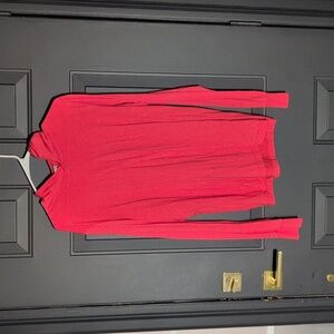 Bella + Canvas Red Hooded Long Sleeve Top Men's Large Hoodie